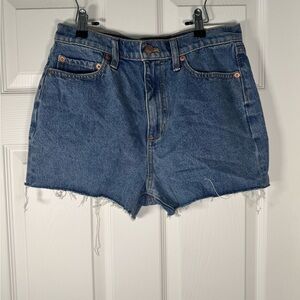 NWT PINK VS Cut Off High Waisted Denim Shorts Medium Wash Size 28